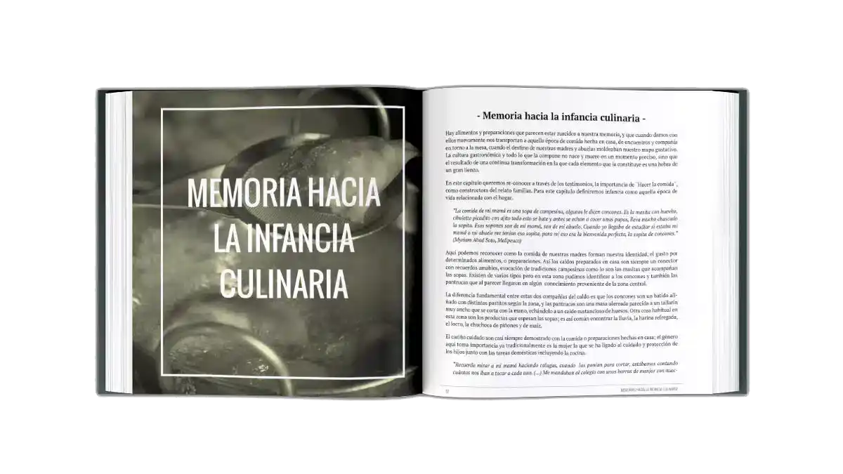 Libro abierto que muestra el título del capítulo y la imagen a la izquierda y el texto a la derecha.